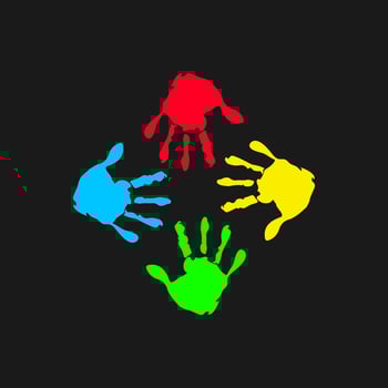 Fun Hand Playful Kids . Happy and Education Element vector