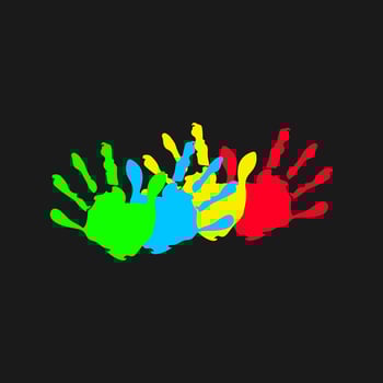 Fun Hand Playful Kids . Happy and Education Element vector