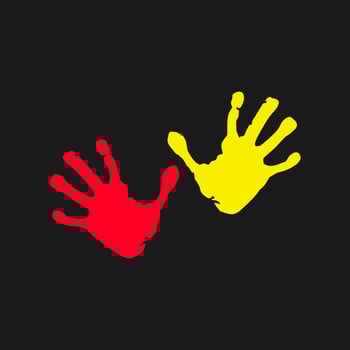 Fun Hand Playful Kids . Happy and Education Element vector