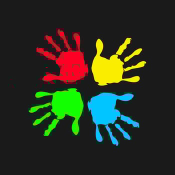 Fun Hand Playful Kids . Happy and Education Element vector