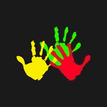 Fun Hand Playful Kids . Happy and Education Element vector