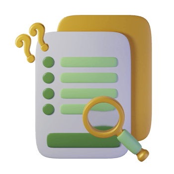 Peper file items with an yellow theme. Isolated on alpha background. 3D illustration. High resolution png