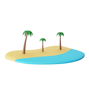 Beach 3D Render Icon Illustration png