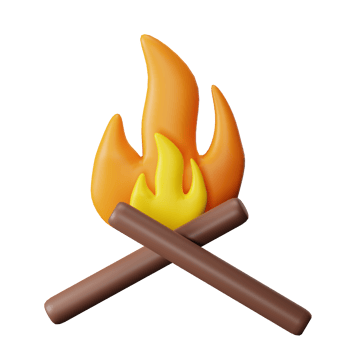 Fire 3D Render Icon Illustration png