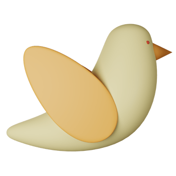 Bird 3D Render Icon Illustration png