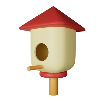 Bird House 3D Render Icon Illustration png