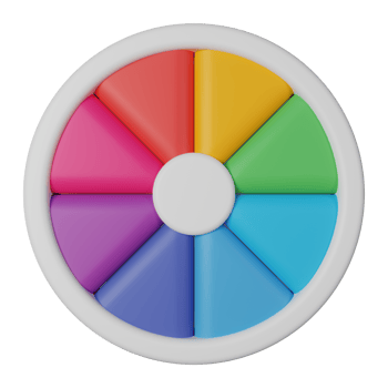 Color Wheel 3D Render Icon Illustration png