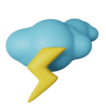 Thunderstorm 3D Render Icon Illustration png