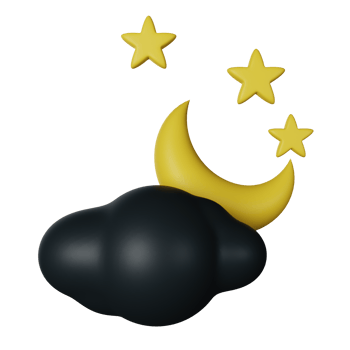 Night 3D Render Icon Illustration png