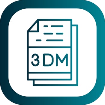3dm File Extension Vector Icon Design