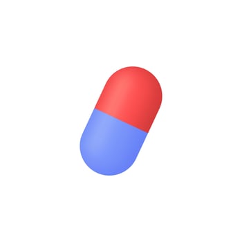 3d Realistic medicinal capsule vector illustration