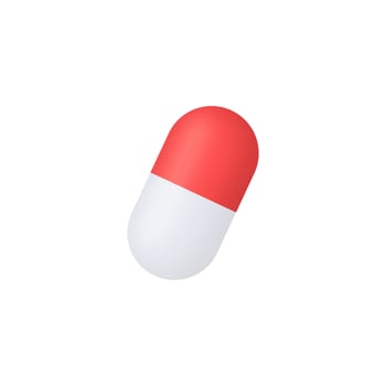 3d Realistic medicinal capsule vector illustration