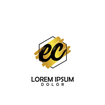 EC Initial Brush In Circle Frame Template Design vector