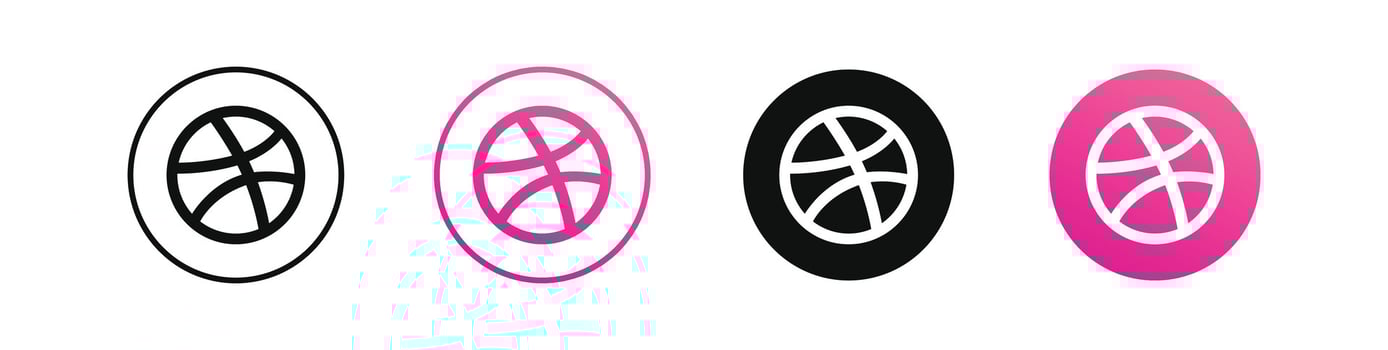 Dribble icon. Dribble Social media logo. Dribble Set of social media logos. vector