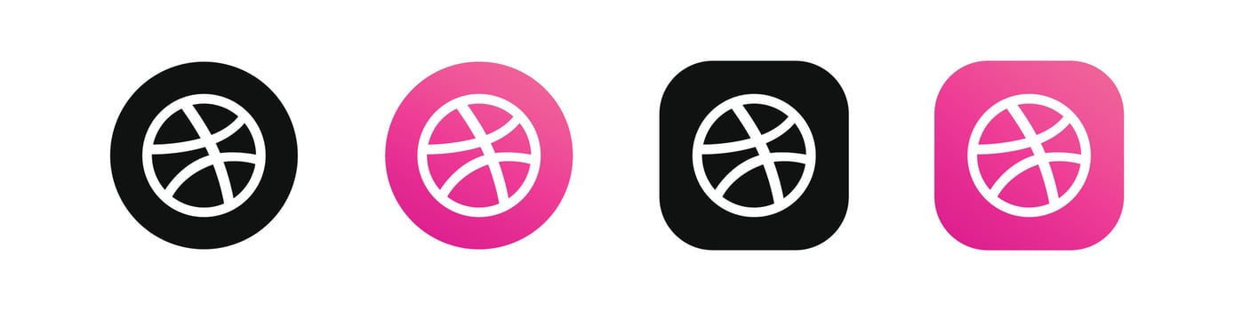Dribble icon. Dribble Social media logo. Dribble Set of social media logos. vector