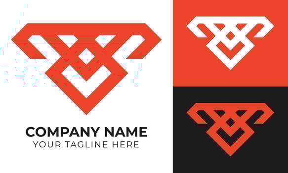Professional creative modern minimal monogram business logo design template for your company Free Vector