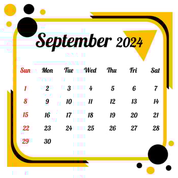 September 2024 Calendar vector