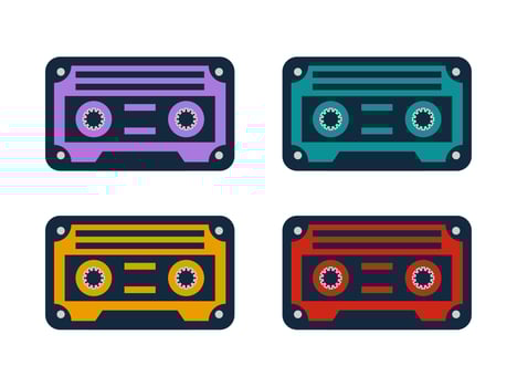 Retro Cassette Illustration Element Vector