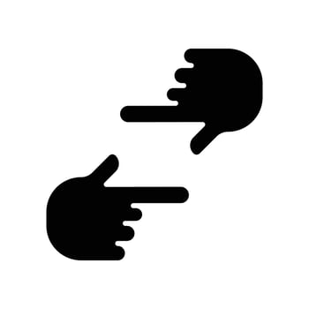 Human hands Cropping symbol glyph icon. hand gesture of process movie production. Film making, director's vision. photography Shot frame direction vector illustration design on white background EPS 10