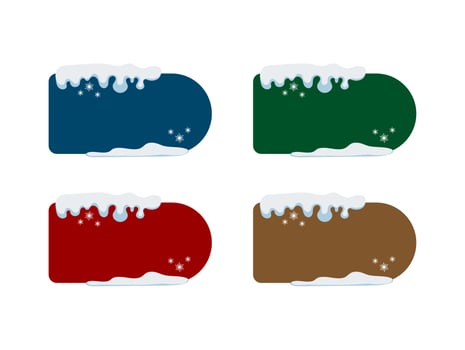 Text Box With Snow Vector Element . Winter Text Box .