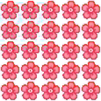 seamless pattern with pixel flowers vector