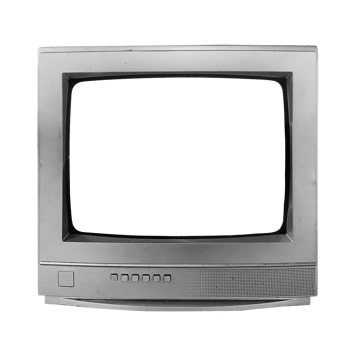 Old tv with blank screen mockup png