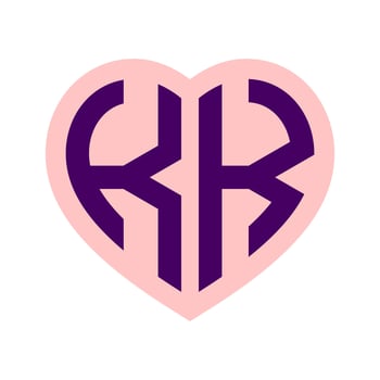 Logo K Heart Monogram 2 Letters Alphabet Font Love Logo Valentine Logotype Embroidery vector
