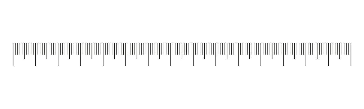 Ruler scale. Measuring chart with 15 centimeters. Length measurement math, distance, height, sewing tool. vector
