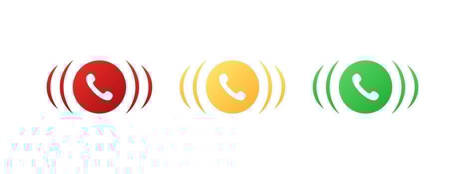 Answer phone icons. Icons to answer or reject a call. Vector scalable graphics