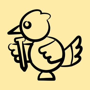 Icon bird mascot. Indonesian general election elements. Icons in hand drawn style. Good for prints, posters, infographics, etc. vector