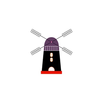black and red windmill icon vector illustration design on white background