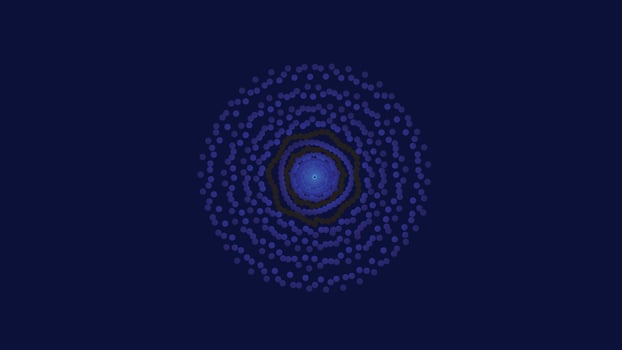 Abstract spiral blue mandala symbol background in dark blue color. This festival mood background can be used as a banner or logo. vector