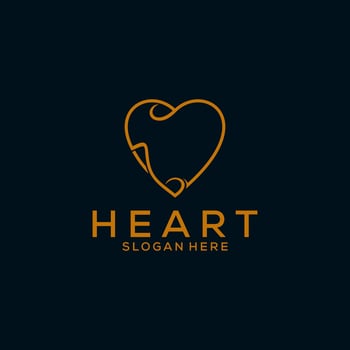 Heart abstract logo emblem design elegant modern minimal style vector illustration. Premium business geometric logotype symbol