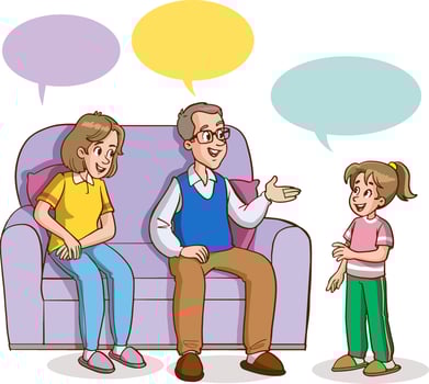 vector illustration of cute family