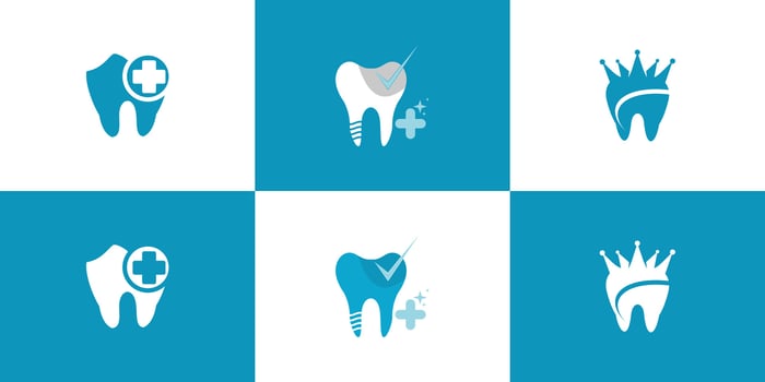Vector dental icon vector logo design with creative unique set concept premium vector
