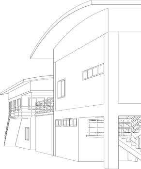 3D illustration of building project vector