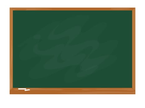 Green school chalkboard in the frame. Blank clasroom blackboard vector