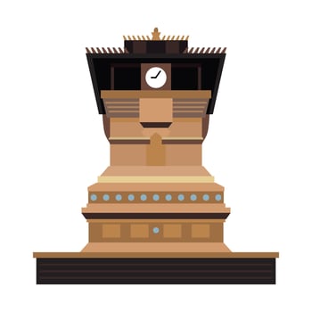 Menara Kudus vector illustration. A tower with a clock on top of it. Religion and culture theme. Isolated design. Vector illustration