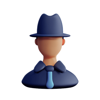detective face 3d rendering icon illustration png