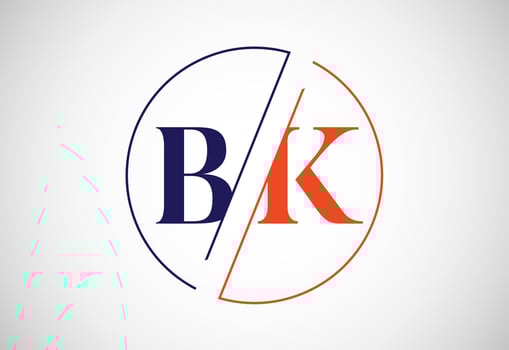 Initial Letter B K Logo Design Vector. Graphic Alphabet Symbol For Corporate Business vector