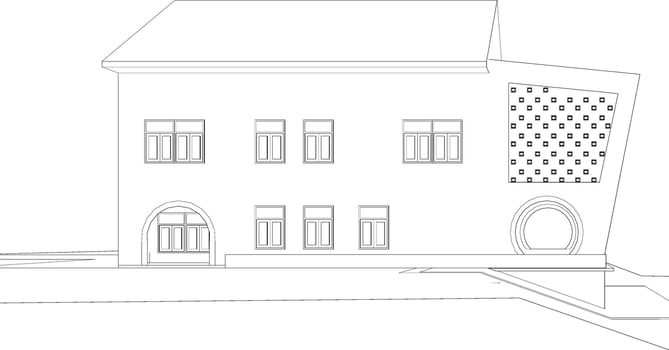 3D illustration of building project vector