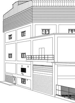 3D illustration of industrial building vector