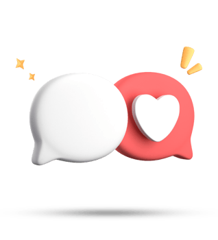 3d rendering of speech love bubble with notification icons, 3D pastel chat love icon set. png
