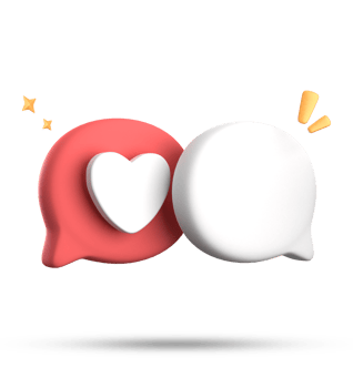 3d rendering of speech love bubble with notification icons, 3D pastel chat love icon set. png