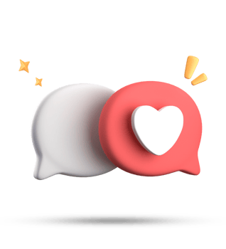 3d rendering of speech love bubble with notification icons, 3D pastel chat love icon set. png