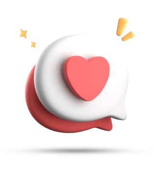 3d rendering of speech love bubble with notification icons, 3D pastel chat love icon set. png