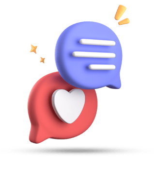 3d rendering of speech love bubble with notification icons, 3D pastel chat love icon set. png