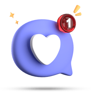 3d rendering of speech love bubble with notification icons, 3D pastel chat love icon set. png