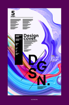 a poster and banner with a colorful design on it vector