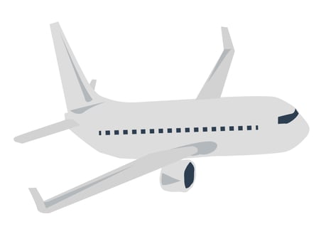 Airplane icon isolated on a white background. Vector illustration in flat style.